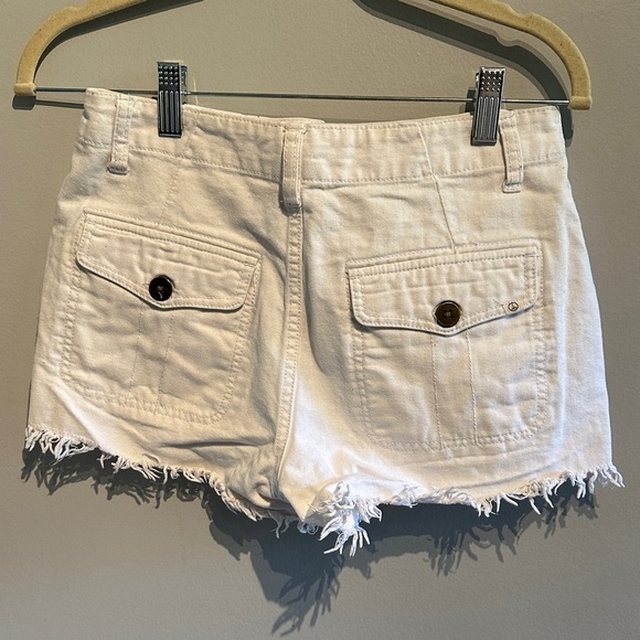 Harlow Cream Frayed Hem Jean Shorts - Picture 2 of 6